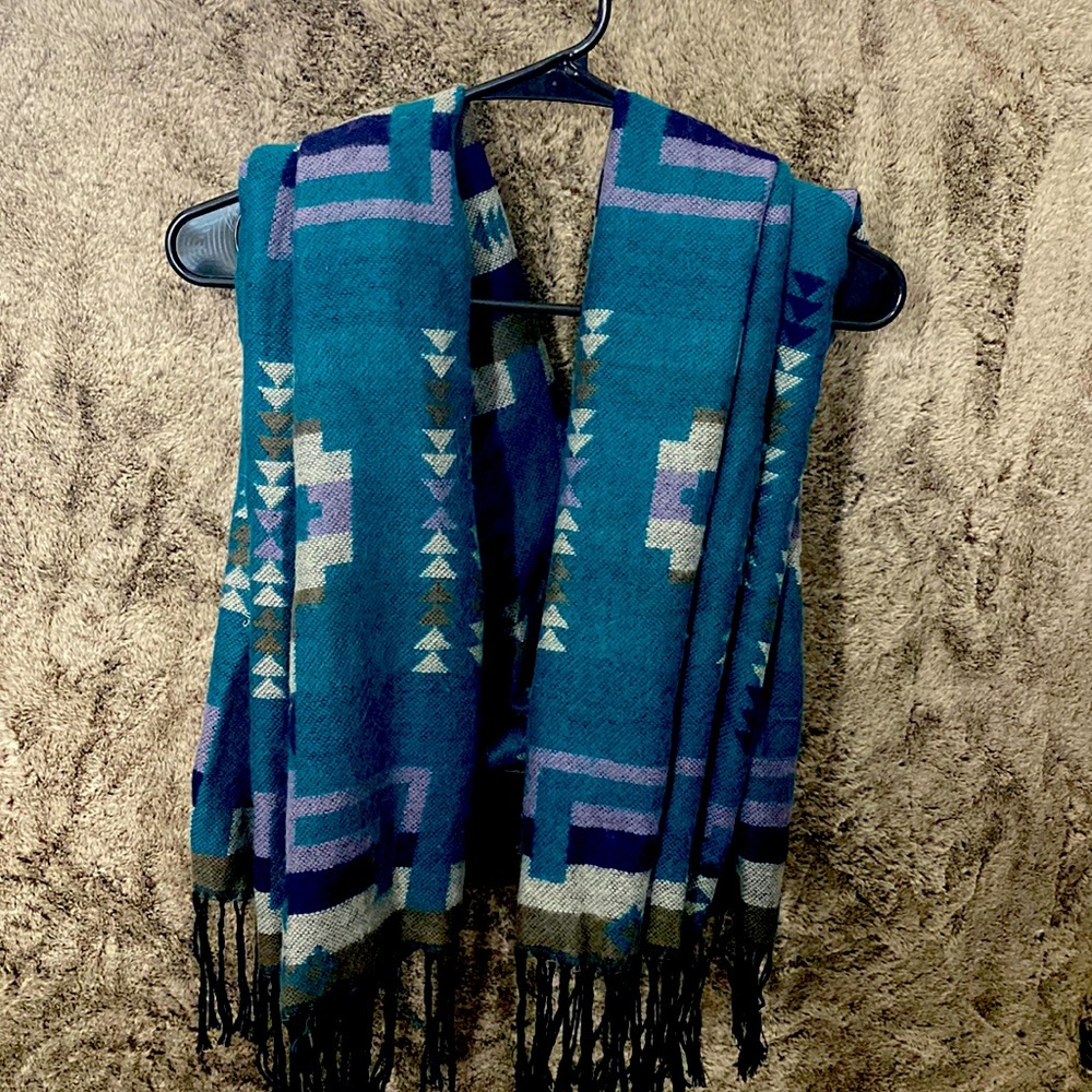 Large Blue Tribal Print Wrap